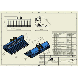 GODET RÂTEAU 1T-2T 900MM - SANS ATTACHE
