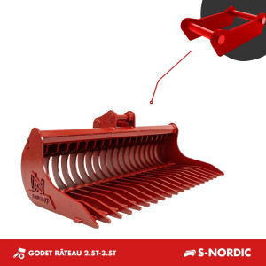 GODET RÂTEAU 2.5T-3.5T 1200MM - S40