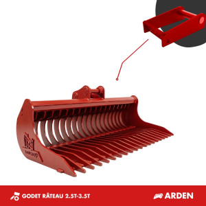 GODET RÂTEAU 2.5T-3.5T 1200MM - QA11