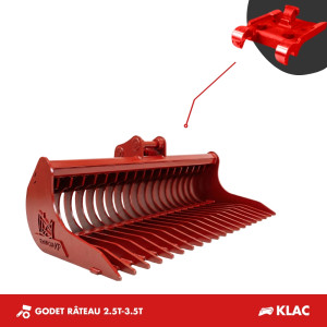 GODET RÂTEAU 2.5T-3.5T 1200MM - KLAC D