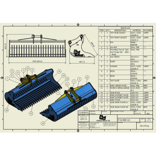 GODET RÂTEAU 4T-6T 1500MM - CANGINI CR50