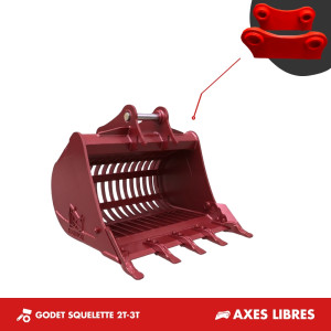 GODET SQUELETTE 760MM 2T-3.5T - AXES LIBRES