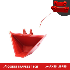 GODET TRAPÈZE 1T-2T - PLATINE AXES LIBRES