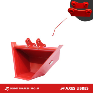 GODET TRAPÈZE 2.5T-3.5T - PLATINE AXES LIBRES