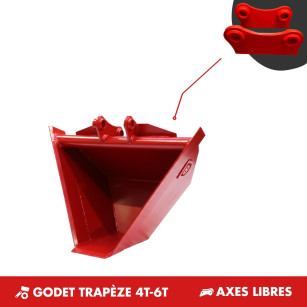 GODET TRAPÈZE 4T-6T - PLATINE AXES LIBRES