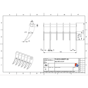 GODET FLÉCO RIPP 2.5T-3.5T - PLATINE AXES LIBRES
