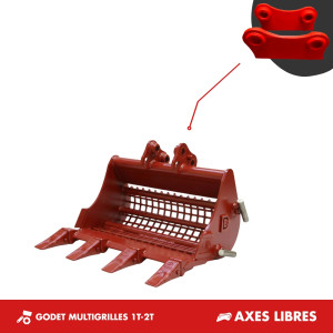 GODET MULTI-GRILLE  1.5T-2T - AXES LIBRES