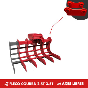 GODET FLECO COURBB 2.5T-3.5T - PLATINE AXES LIBRES