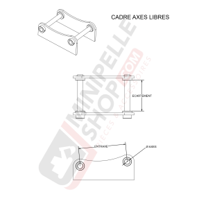 GODET MICRO-TRANCHÉE 2T-3T 100mm - PLATINE AXES LIBRES 2