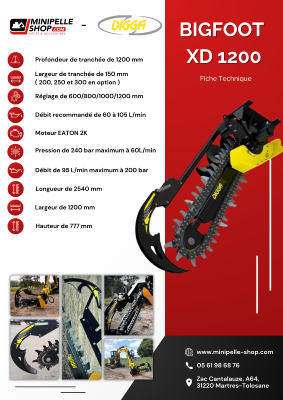 TRANCHEUSE DIGGA BIGFOOT XD 1200