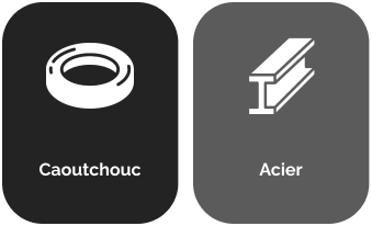 Ensemble d’icnes illustrant diffrents matriaux et processus de construction, y compris le sable, la terre, et le granulat, avec des descriptions en franais, refltant la polyvalence et l’efficacit des produits Rhinox, leader britannique dans la fourniture d’quipements pour engins de travaux publics