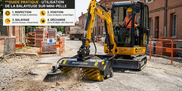 L'utilisation des différents accessoires pour mini-pelle