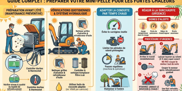 Comment préparer et entretenir sa mini-pelle lors des fortes chaleurs